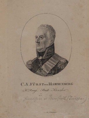 Hardenberg, Karl August Fürst von (1750-1822), preuß. Staatskanzler
