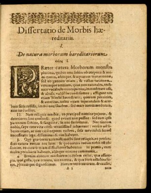 Dissertatio de Morbis haereditariis.