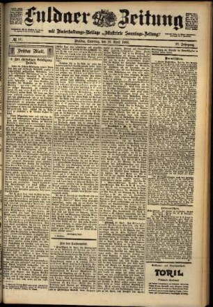 Dritte Ausgabe vom Samstag, den 28. April 1900.