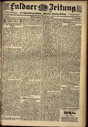 Dritte Ausgabe vom Samstag, den 28. April 1900.