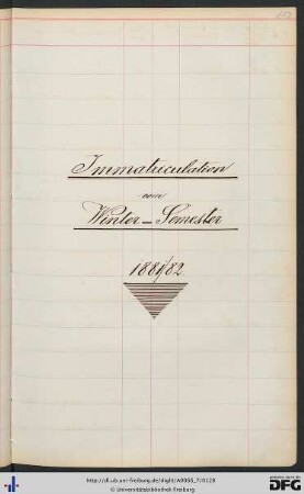 [fol. 110] Wintersemester 1881/82