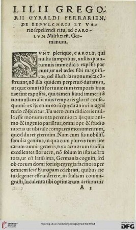 De sepulchris et vario sepeliendi ritu, ad Carolum Milthizien. Germanum
