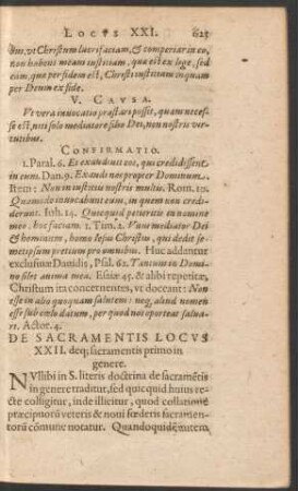 De Sacramentis Locus XXII. deque sacramentis primo in genere.