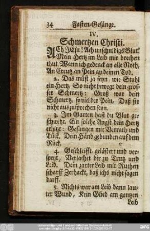 IV. Schmertzen Christi.