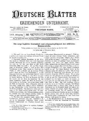 Die ursprüngliche Gewissheit und Allgemeingültigkeit der sittlichen Stammurteile : (Schluss)