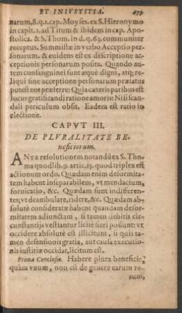 Caput III. De Pluralitate Beneficiorum.