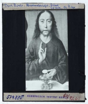 Bouts (Dierick), Abendmahlsaltar (Löwen, M-ML S/58/B) : Detail Mitteltafel (Christus)