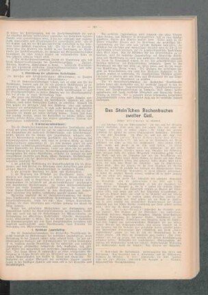¬Des¬ Stein'schen Rechenbuches zweiter Teil