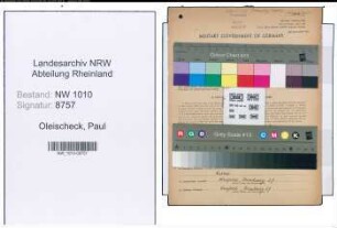 Entnazifizierung Paul Oleischeck , geb. 12.10.1895 (Prokurist)