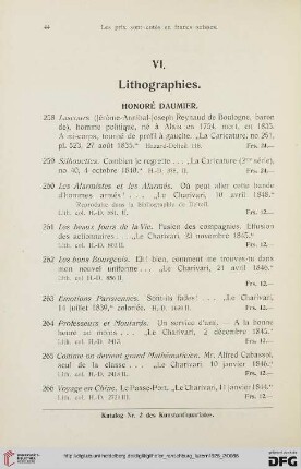 VI. Lithographies (No. 258 - 278)