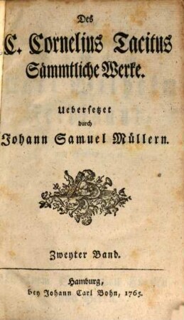 Des C. Cornelius Tacitus Sämmtliche Werke, 2