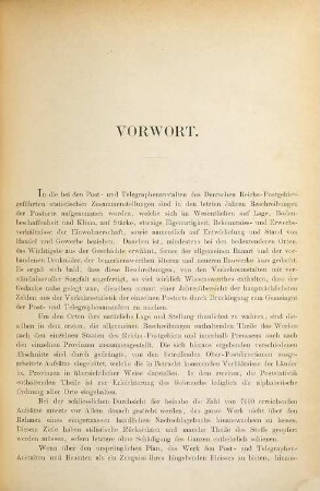 Das Reichs-Postgebiet : Topographisch-statistisches Handbuch für die Reichs-Post- und Telegraphen-Anstalten Deutschlands. In 2 Theilen, 1