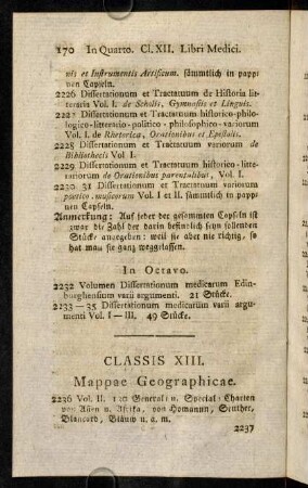 170-174, Classis XIII.