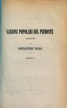 Canzoni popolari del Piemonte : Raccolte, 6