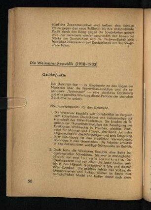 Die Weimarer Republik (1918-1933)