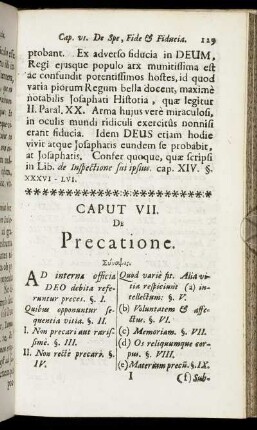 Caput VII. De Precatione
