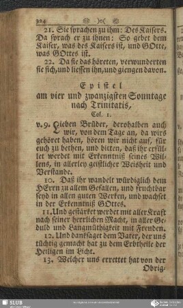 [Am vier und zwanzigsten Sonntage nach Trinitatis]