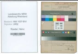 Entnazifizierung Heinz Roeder , geb. 01.05.1915 (Polizeisekretaer)