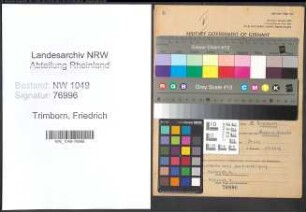 Entnazifizierung Friedrich Trimborn , geb. 28.01.1909 (Zahnarzt)