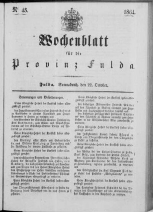 Nr. 43, Ausgabe vom 22. Oktober 1864