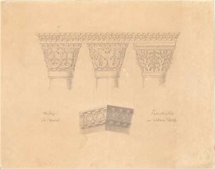 Bürklein, Eduard; Venedig (Italien); S. Marco - Mittelportal - Säulenkapitelle (Ansicht, Details)