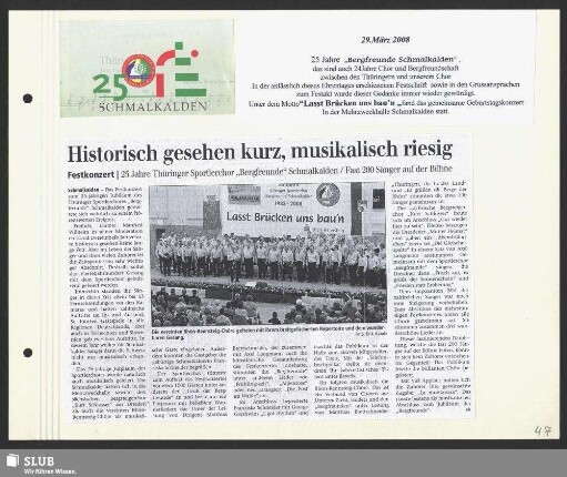 25 Jahre "Bergfreunde Schmalkalden"
