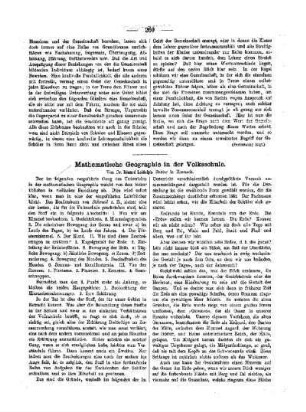 Mathematische Geographie in der Volksschule