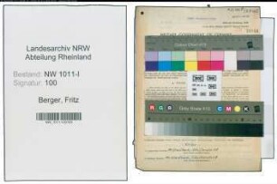 Entnazifizierung Fritz Berger , geb. 27.10.1897 (Technischer Angestellter)