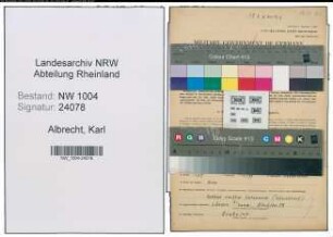 Entnazifizierung Karl Albrecht , geb. 16.03.1908 (Schlosser)