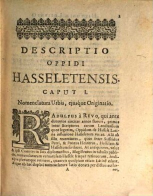 Hasseletum sive eiusdem oppidi descriptio