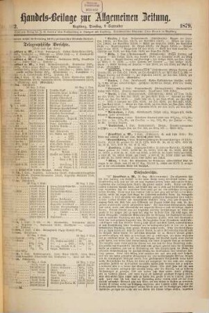 Allgemeine Zeitung. Handelsbeilage. 1879,9/12