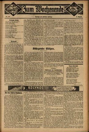 Zweite Ausgabe vom Sonntag, den 06. August 1933.