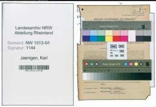 Entnazifizierung Karl Jaenigen , geb. 28.10.1902 (Kaufmann)