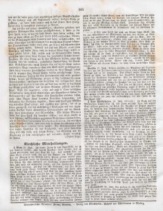 364 Kirchliche Mittheilungen