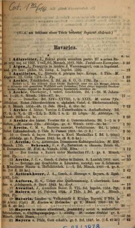 Katalog der Buch- und Antiquariats-Handlung von Theodor Ackermann, Promenadeplatz 10 in München. 16, Bavarica