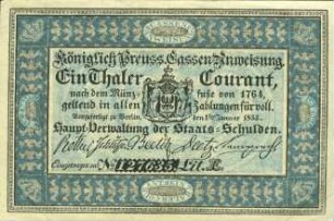 Preußen Hauptverwaltung Staatsschulden: 1 Taler 1833