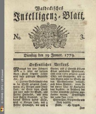No. 3, Dienstag den 19 Januar. 1779.