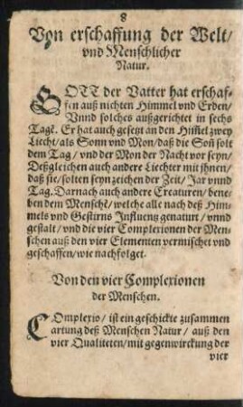 Von den vier Complexionen der Menschen.