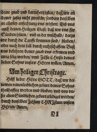 Am heiligen Christtage - Am Sontage nach dem Christage/ Luc. 2.