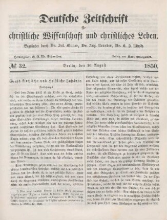 249-254 Genfs kirchliche und christliche Zustände