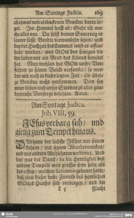 Am Sontage Judica. Joh. VIII, 59