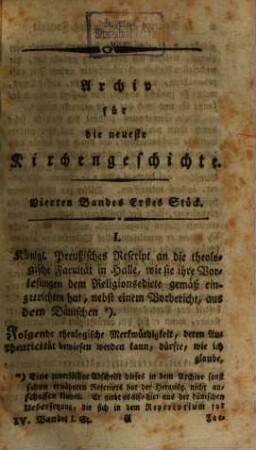 Archiv für die neueste Kirchengeschichte. 4, 4. 1796/97