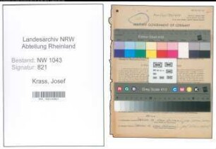 Entnazifizierung Josef Krass , geb. 20.08.1897 (Buchhalter)
