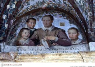Apotheose des Federico Zuccari, Allegorien und Porträts der Familie Zuccari, Lünetten mit Porträts der Familie Zuccari, Die Söhne Federicos