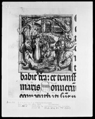 Psalterium — Initiale D mit einer Auferweckung des Lazarus, Folio 62verso
