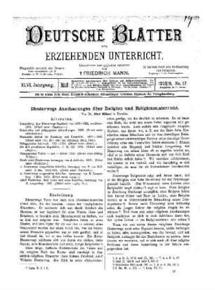 Diesterwegs Anschauungen über Religion und Religionsunterricht