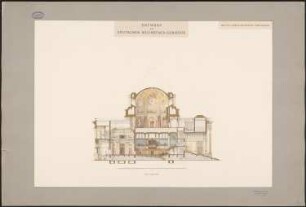 Reichstag, Berlin: Querschnitt 1:200, mit Innenansicht