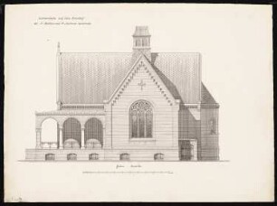 Leichenhalle der St. Markus-und-Andreas-Gemeinde, Berlin-Lichtenberg: Aufriss Seitenfassade