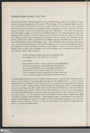 Johann Caspar Lavater 1741-1801