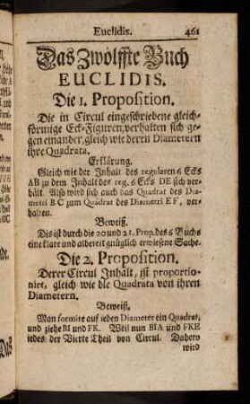 461-477, Das Zwölffte Buch Euclidis.